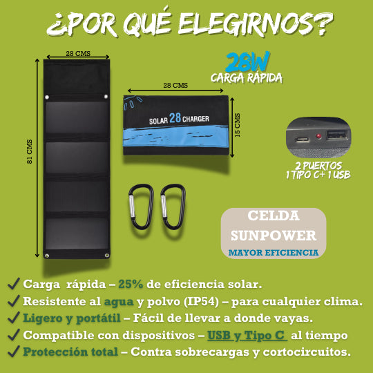 SolarPack Pro: Cargado Solar Plegable+ Regalo