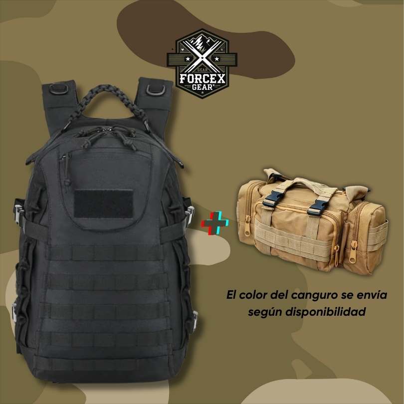 COMBO FORCE X GEAR® 45L +Canguro Táctico 10L GRATIS+Garantia 6 Meses