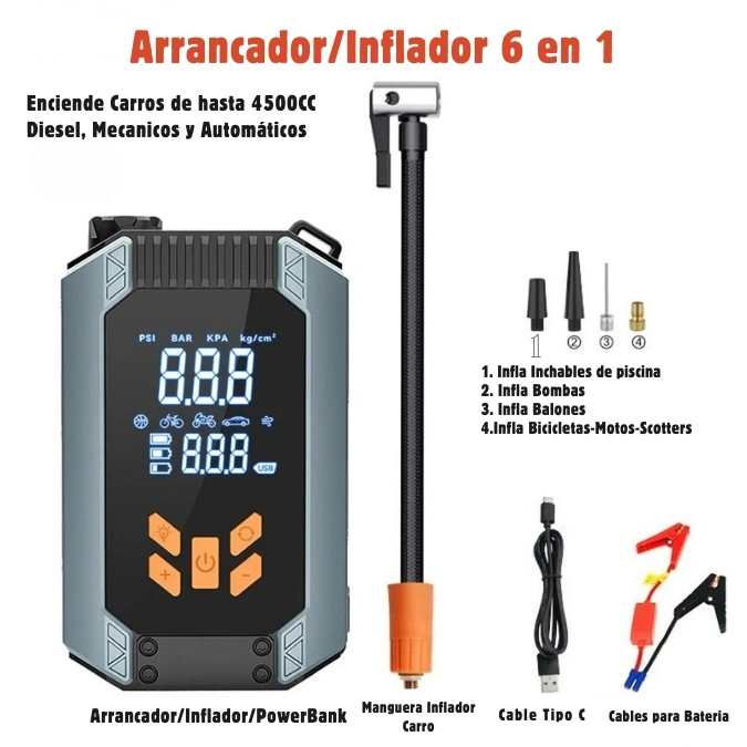 Arrancador/Inflador 2025 6 en 1 + Regalo(Por Esta semana)