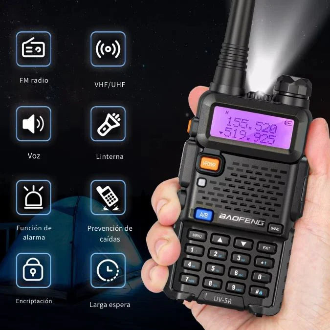 Radio Baofeng UV5R Version 2025 con Puerto tipo C+Regalo
