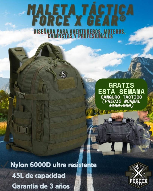 FORCE X GEAR® 45L +Canguro Táctico GRATIS (Por esta semana).