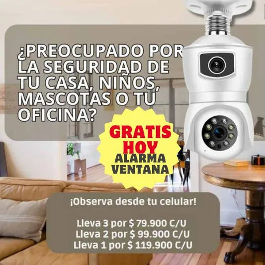 Vigil360 Pro®: Cámara Seguridad 2 en 1 (REGALO Alarma Ventana)