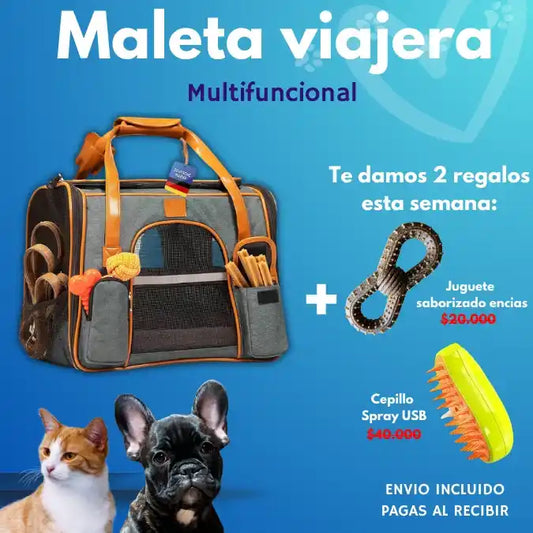 Maleta mascotas Tirehood® Alemana + 2 Regalos